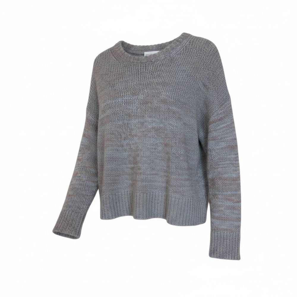 Rachel Zoe Alpaca Wool Blend Marled Knit Pullover Sweater Gray Coral Size Medium
